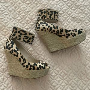 Steve Madden leopard print wedges